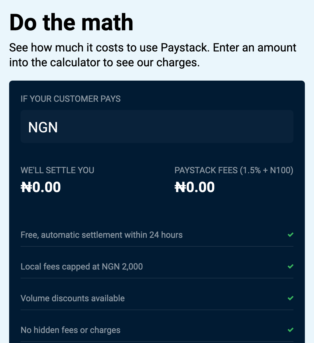 PayStack Pricing Calculator